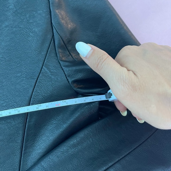 VEGAN LEATHER BUTTON BLAZER JACKET - Picture 10 of 16